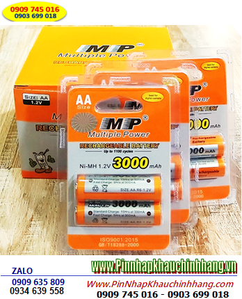 COMBO 1 HỘP 10 vỉ (20viên) Pin tiểu sạc 1.2v MP AA 3000mAh 1.2v (HR6/R6) _Giá chỉ 789.000/HỘP 10vỉ